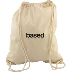 5oz Natural Cotton Drawstring Bag - Spot Colour - Image 2